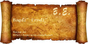 Bagó Ernő névjegykártya